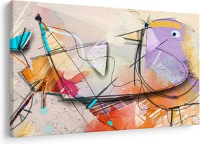Obraz - Abstrakcia, vtáčik (90x60 cm)