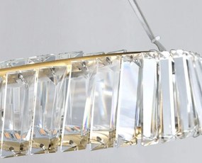 Krištáľový závesný LED luster APP1201-CP 50 cm zlatý/neutrálna biela