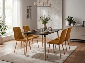 AKCIA Horčicová zamatová stolička LAVA II. akosť