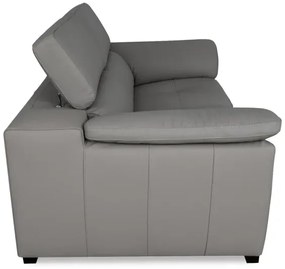 Moderná kožená pohovka LOREN II (3P), sivá (madras - 128 grey)
