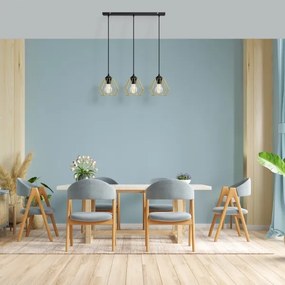 Luster na lanku AGAT 3xE27/15W/230V zlatá/čierna