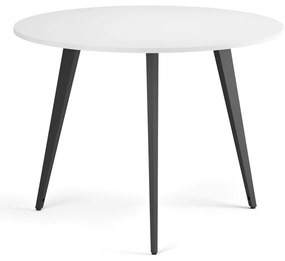 Konferenčný stôl PRIMO VIBE, priemer 100 cm, čierna podnož, biela