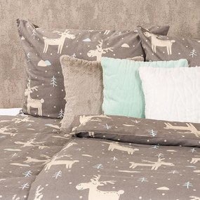 4Home Flanelové obliečky Happy reindeer, 140 x 200 cm, 70 x 90 cm