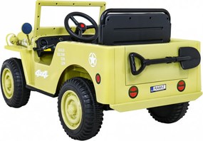 Ramiz Retro vojenské auto pre deti béžové + pohon 4x4