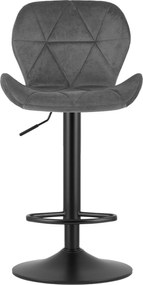 Barová stolička WEST  zamatová sivá  / čierna podnož