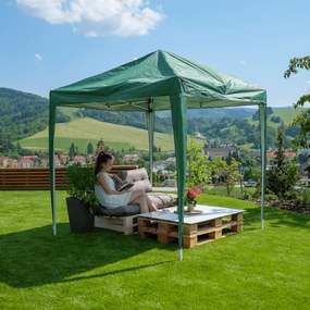 Kondela Rýchlorozkladací nožnicový altánok 2x2m, zelená TREKAN TYP 1