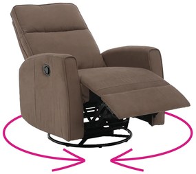 Relaxačné otočné kreslo, sivohnedá Taupe, MEKENZI