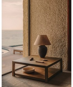 Čierno-béžová stolová lampa s textilným tienidlom (výška 60 cm) Mercadal – Kave Home