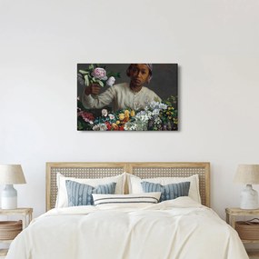 Obraz - Frédéric Bazille, Young Woman with Peonies, reprodukcia (90x60 cm)