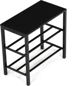 Skrinka na topánky 83168-42 BK, kov, čierna