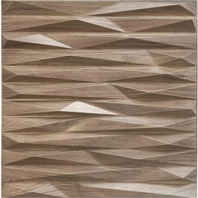 Obkladové panely 3D PVC RAMZES D125 hnedý, cena za kus, rozmer 500 x 500 mm, RAMZES hnedý, IMPOL TRADE