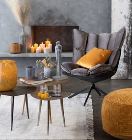 Tmavosivé zamatové relaxačné kreslo Chair Relax Bubby Grey - 78*73*92cm