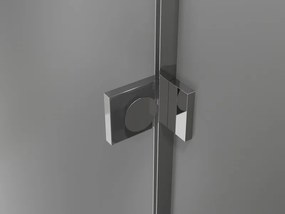 Mexen Lunar T, sklápací sprchový kút ľavý 125 x 110 cm, 8mm číre sklo, chrómový profil, 834T-125-110-01-00-L