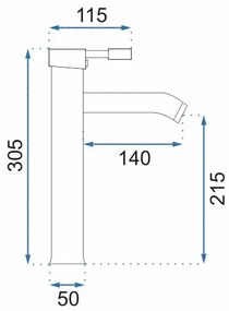 REA-B0027 - Umývadlová batéria GRAF 30,5 cm lesklý chróm