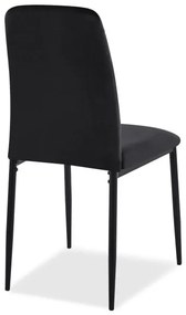 Jedálenská stolička MAVERIK zamatová, čierna