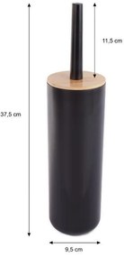 Erga Madera, toaletná WC kefa na postavenie, čierna-hnedá, ERG-YKA-P.MADERA-BLK