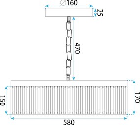 Toolight Toolight, krištáľové závesné svietidlo 8xE14, APP1531-8CP4, zlatá, OSW-06165