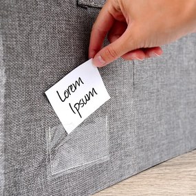 Látkový pevný box na uskladnenie textilu, sivý PILLOW 60 x 42 x 40 cm (100l)