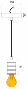 Toolight, závesná stropná lampa 1xE27 APP344-1CP, medená, OSW-08411