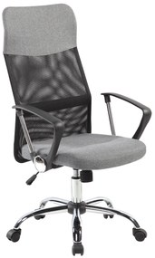 Kancelárska otočná stolička s chrómovými nohami a vysokým operadlom