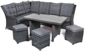 Záhradná rohová súprava BERKLEY tmavosivá verzia rohu: ľavý roh