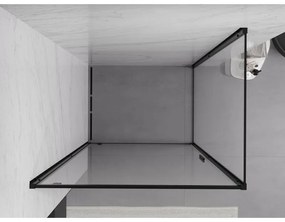 Mexen Exo, sprchovací kút s krídlovými dverami 90 x 95 cm, 6mm číre sklo, čierny profil, 8181-090-095-70-00