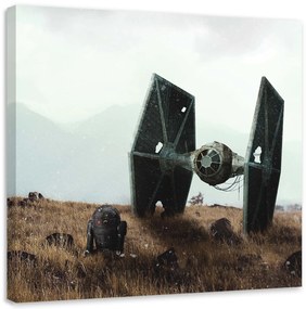 Gario Obraz na plátne Star Wars, droid a vesmírna loď - Zehem Chong Rozmery: 60 x 60 cm