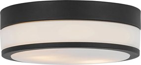 Moderné vonkajšie stropné svietidlo čierne 28 cm IP44 - Flavi