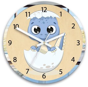 Dětské nástěnné hodiny Mirro Dinosaurus 30 cm vícebarevné
