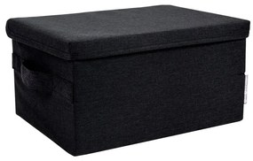 Čierny látkový úložný box s vekom 35x26x19 cm Soft Storage – Bigso