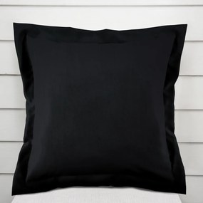 Biante Bavlnená saténová obliečka na vankúš s lemom ST-006 Čierna 30 x 50 cm