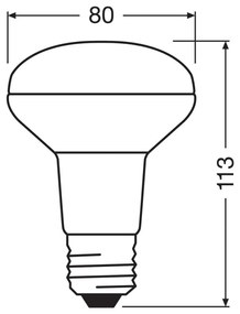 LED žiarovka E27 R80 4,3W = 60W 350lm 2700K Warm 36° OSRAM STAR