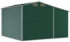 Záhradná kôlňa zelená 277x279x179 cm pozinkovaná oceľ