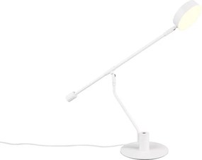 Matne biela LED stolová lampa s ohýbateľnou konštrukciou (výška 64 cm) Manduro – Trio