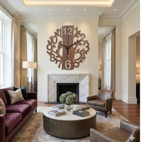 Drevené nástenné hodiny Vtáčik – moderný dizajn, tichý chod | SENTOP HDF0162-ruka-cierna