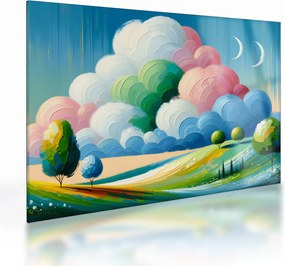 Sklenený obraz - Krajinka s mrakom (70x50 cm)