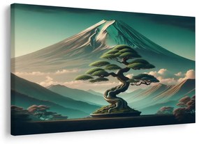 Obraz bonsaj a hora v japonskom štýle