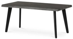 Stůl konferenční, 120x60x55 cm, MDF deska, dekor šedý dub, kov, černý lak