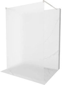 Mexen Kioto, sprchová zástena Walk-In 130 x 200 cm, 8mm sklo námraza, brúsená oceľ profil, 800-130-002-97-30