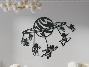 drevko Drevená nálepka Astronauti Rozmer obrazu: 34 x 44,5 cm, Farba dekorácie: Čierna