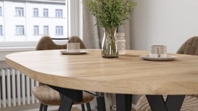 Mazzoni ALMO Dub Craft zlatý / čierne nohy - OVÁLNY ROZKLADACÍ STÔL 140-240 cm PRE 10-12 OSÔB