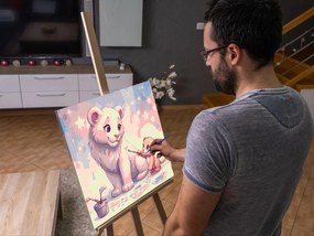 Gario Maľovanie podľa čísel Maľovanie v oblakoch levy Rozmery: 50 x 50 cm, Rámovanie: S vnútorným rámom