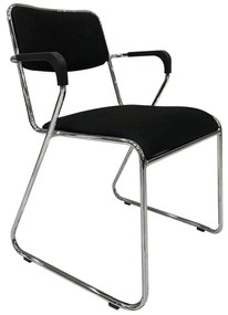 Konferenčná stolička Derya New - čierna / chróm