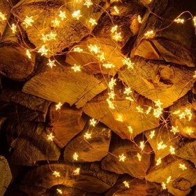 DECOLED LED světelný řetěz, hvězdičky, 12 x 1,5 m, teple bílá, 180 diod