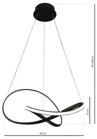 LED Luster na lanku CAPPIO LED/36W/230V čierna