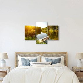 Obraz - Jazero pri lese (90x60 cm)