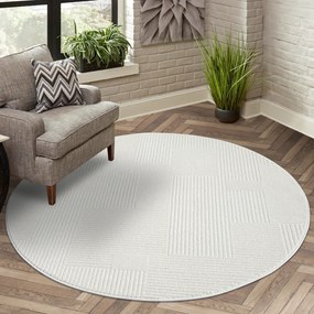 Dekorstudio Okrúhly koberec do obývačky FLAIR 177 - krémový Priemer koberca: 200cm