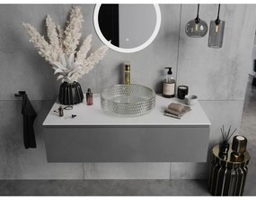 Mexen Aura, sklenené umývadlo na dosku, 39 x 39 cm, číra-zlatá, 24013905