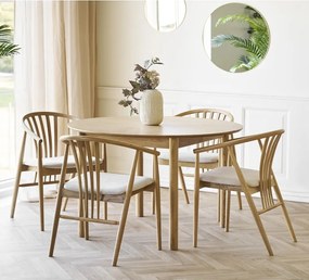 Okrúhly rozkladací jedálenský stôl s prídavnou doskou v dekore duba ø 120 cm Bundaberg – House Nordic