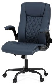 Autronic BONTEC Kancelárske kreslo, hojdací mechanizmus, čierna ekokoža, KA-Y344 BK Farba: Modrá